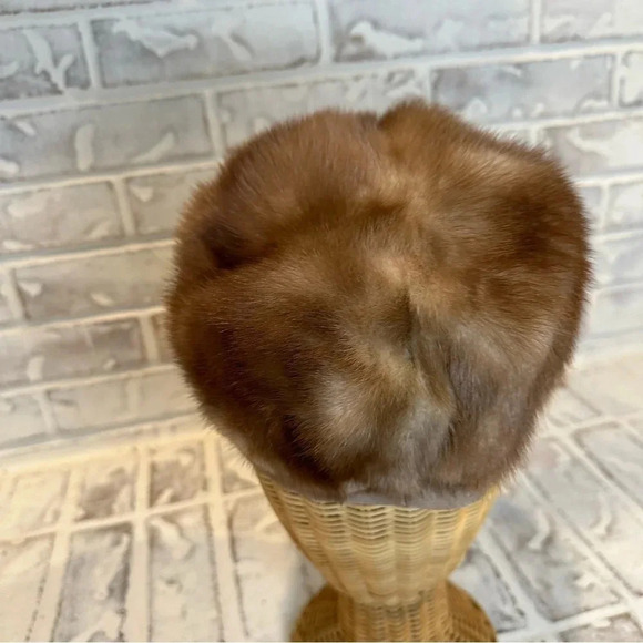 Lazarus Vintage Women’s Brown Faux Fur Pillbox Hat - Picture 3 of 6